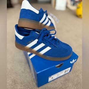 Adidas Kids Royal Blue Sneakers with White Stripes- brand new in box